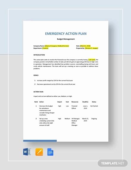 Emergency Action Plan Template Fresh Sample Emergency Action Plan 11 Free Documents In Word Pdf