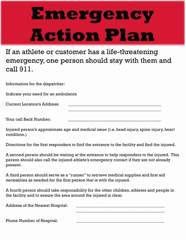 Emergency Action Plan Template New Sample Project Emergency Action Plan Template Doc