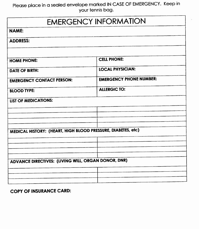 Emergency Contact form Template Awesome Emergency Information Template Driverlayer Search Engine