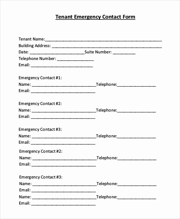 Emergency Contact form Template Inspirational 8 Sample Emergency Contact forms Pdf Doc