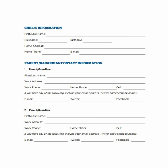 Emergency Contact form Template New Emergency Contact forms 11 Download Free Documents In