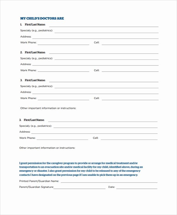 Emergency Contacts form Templates Fresh Sample Contact form 8 Documents In Pdf Word