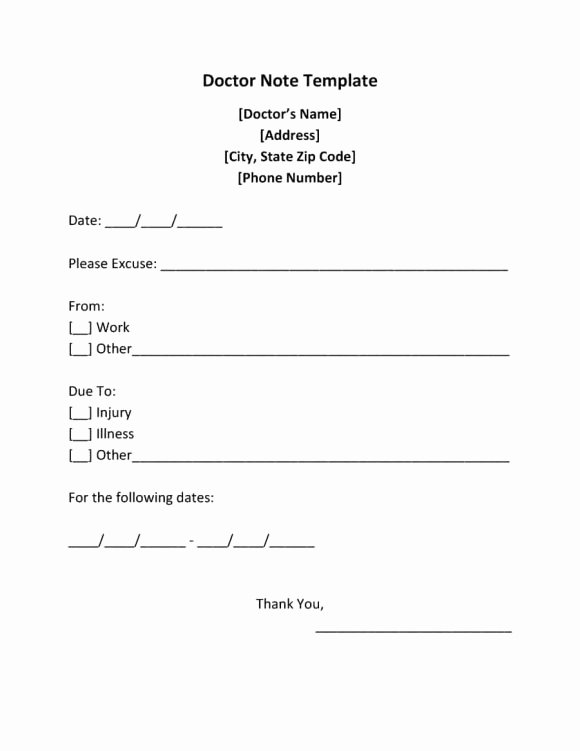 Emergency Room Doctor Note Template Awesome 42 Fake Doctor S Note Templates for School &amp; Work