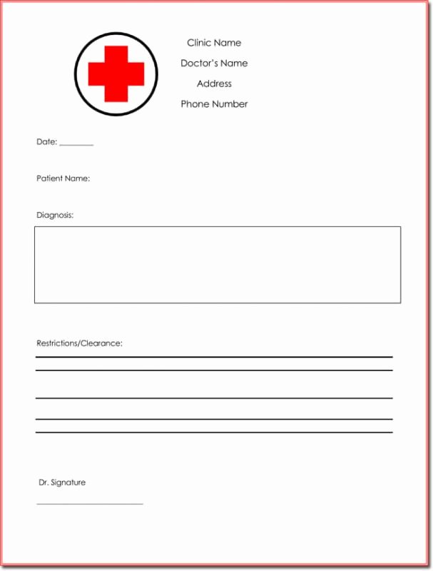 Emergency Room Doctor Note Template Lovely Fake Doctors Note Template