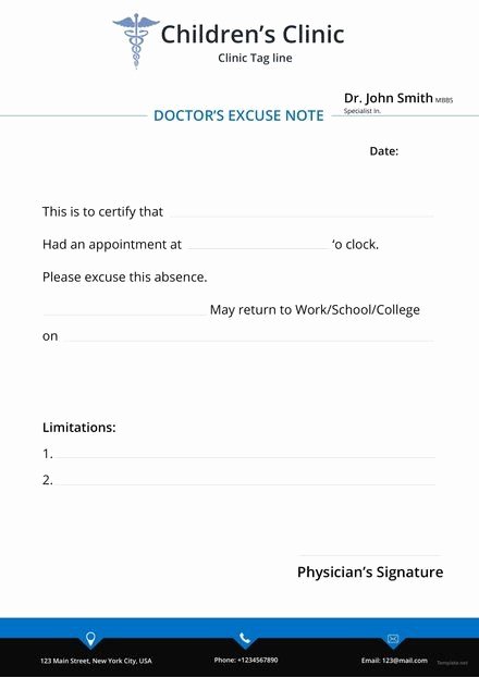 Emergency Room Doctor Note Template New Free Blank Doctor Note