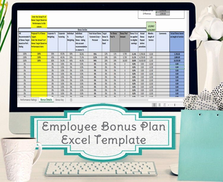Employee Bonus Plan Template Awesome Employee Bonus Excel Template Incentive Plan Calculation