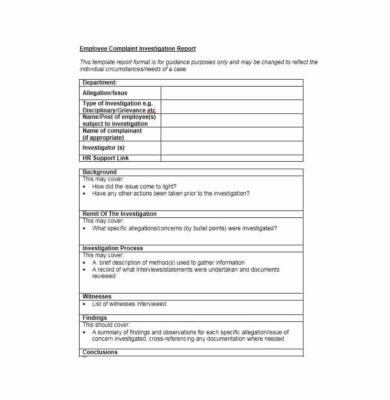 Employee Complaint form Template Awesome 49 Employee Plaint form &amp; Letter Templates Template