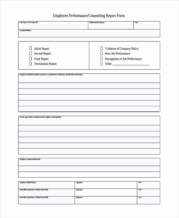 Employee Counseling form Template Fresh Free 23 Employee Statement form Templates