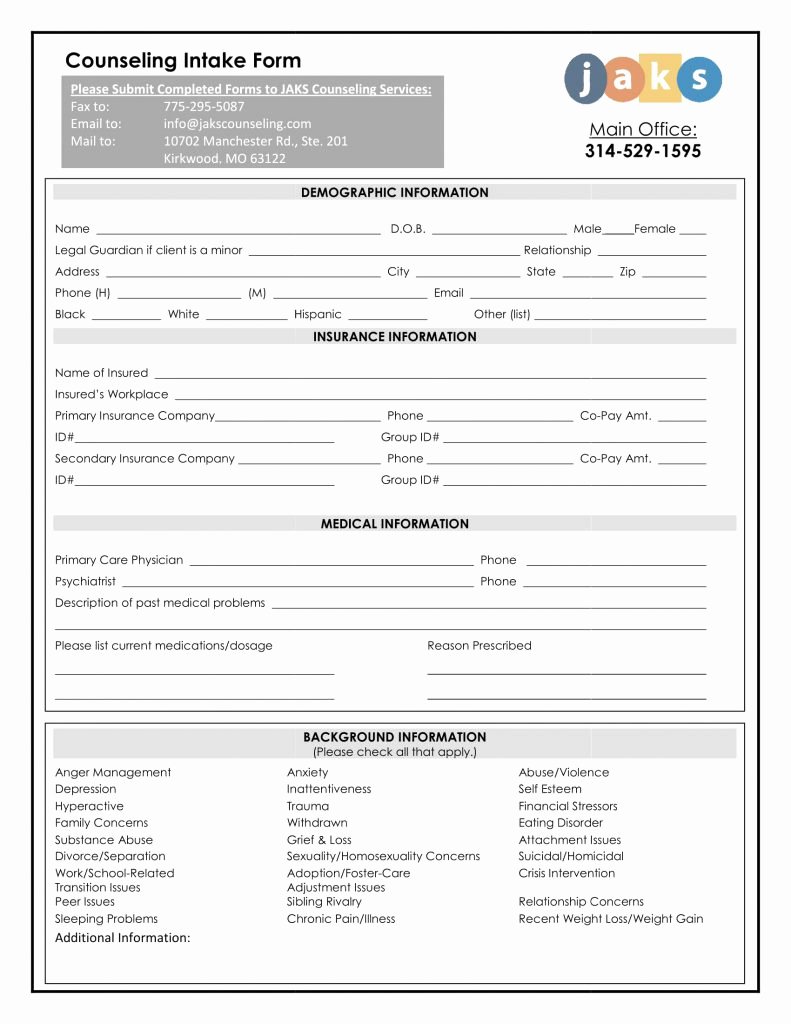 Employee Counseling form Template Lovely Demographic form Template Free Resume Data New Patient