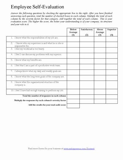 Employee Evaluation form Templates Best Of Printable Employee Evaluation form Template Customize