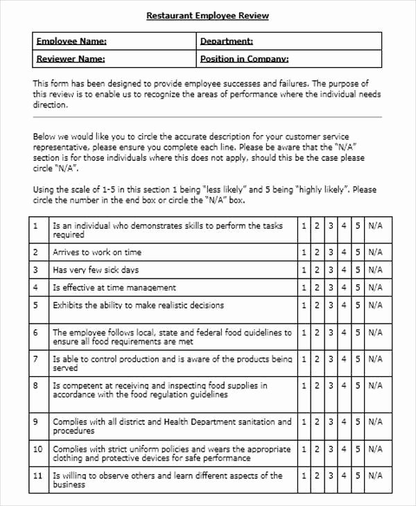 Employee Evaluation form Templates Elegant 21 Employee Evaluation form Samples &amp; Templates Pdf Doc