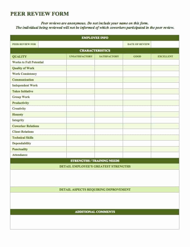 Employee Evaluation form Templates New Free Employee Performance Review Templates