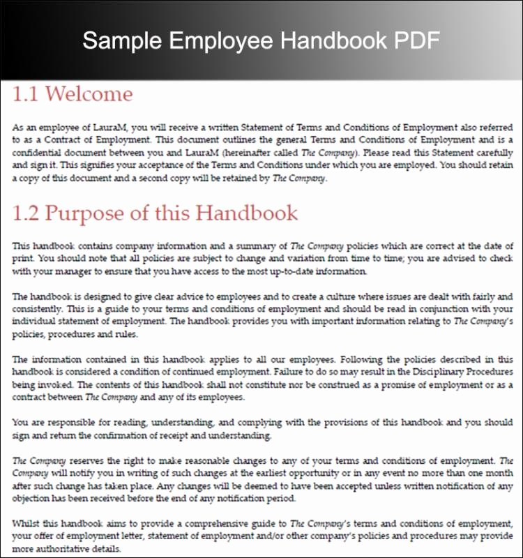 Employee Handbook Template Word Luxury Employee Handbook Examples