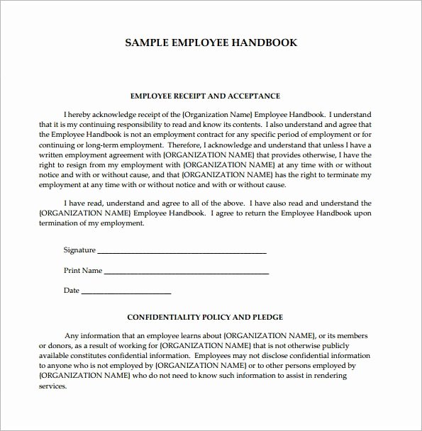 Employee Handbook Template Word Luxury Employee Handbook Template 6 Free Pdf Doc Download