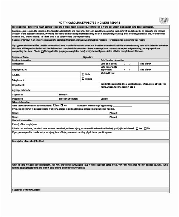 Employee Incident Report Template Awesome 31 Sample Incident Report Templates Pdf Docs Word