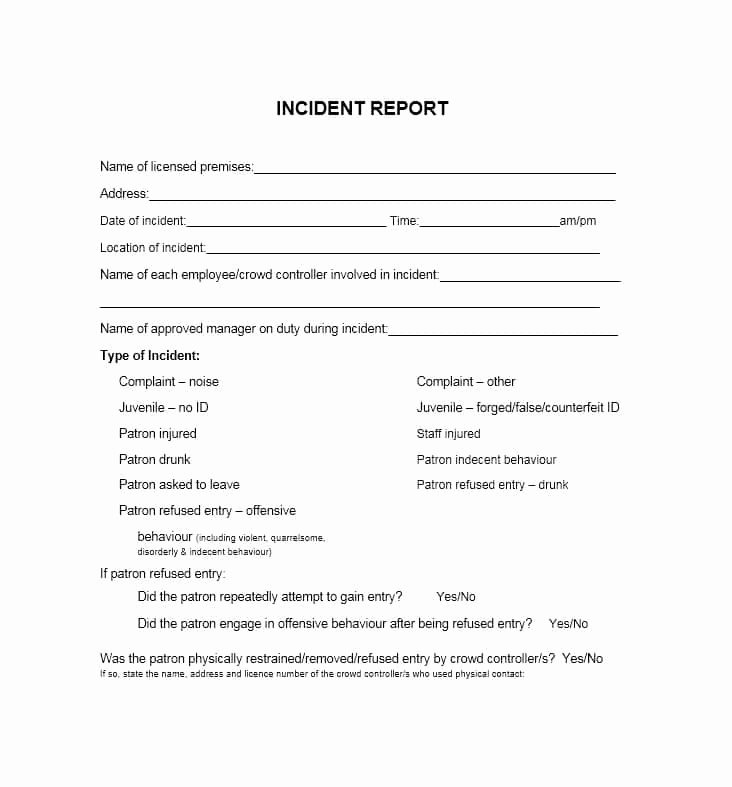 Employee Incident Report Template Elegant 60 Incident Report Template [employee Police Generic]