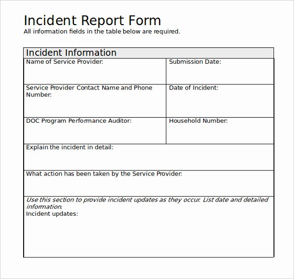 Employee Incident Report Template New 16 Employee Incident Report Templates Pdf Word Pages