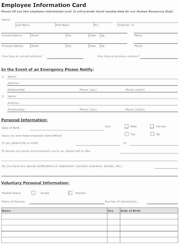 Employee Information forms Templates Luxury Best S Of Employee Information Template Employee