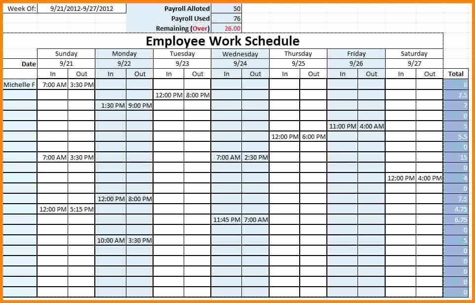 Employee Monthly Schedule Template Best Of Monthly Employee Schedule Template Excel