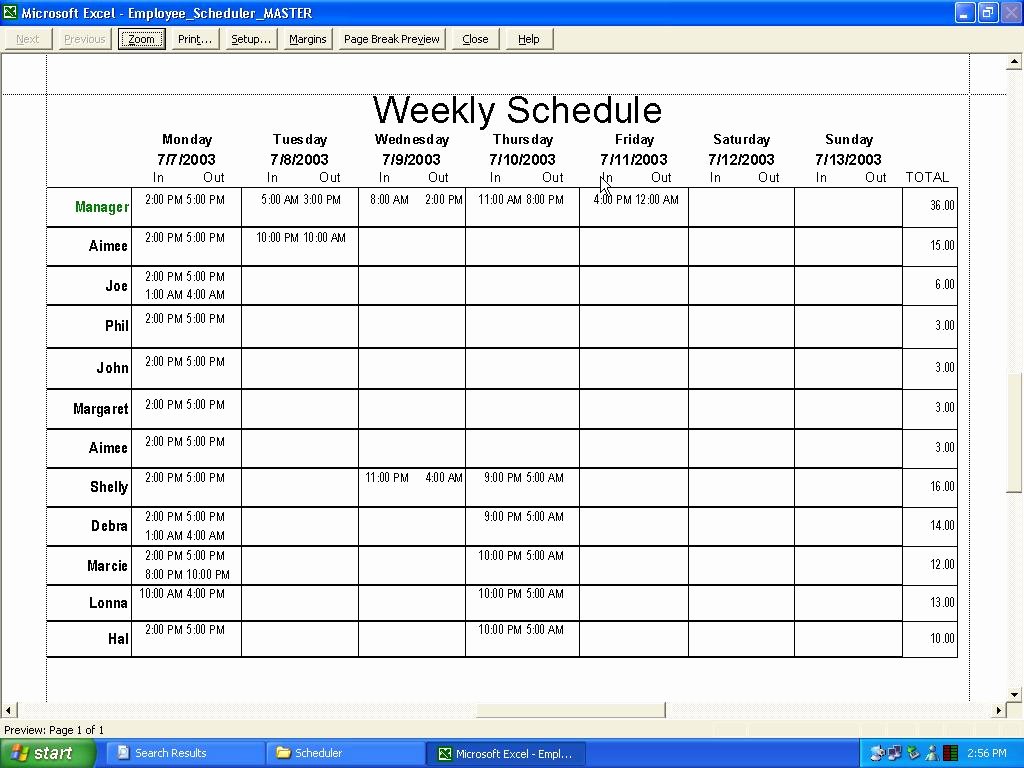 Employee Monthly Schedule Template Inspirational Employee Schedule Template