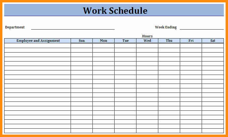 Employee Monthly Schedule Template New Employee Schedule Template Monthly – Printable Schedule
