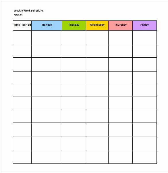 Employee Monthly Schedule Template New Employee Work Schedule Template 17 Free Word Excel