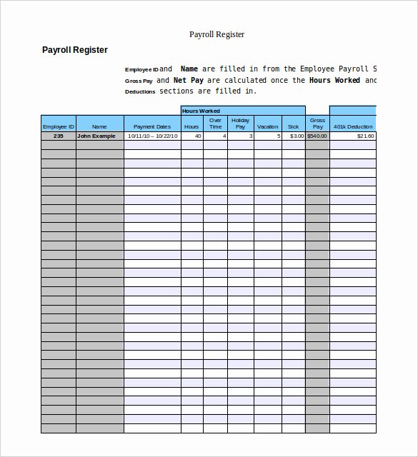Employee Payroll Ledger Template New 18 Payroll Templates Pdf Word Excel