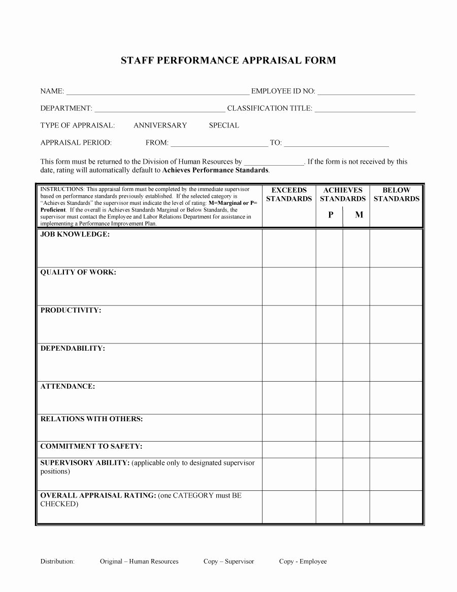 Employee Performance Review Template Best Of 46 Employee Evaluation forms &amp; Performance Review Examples