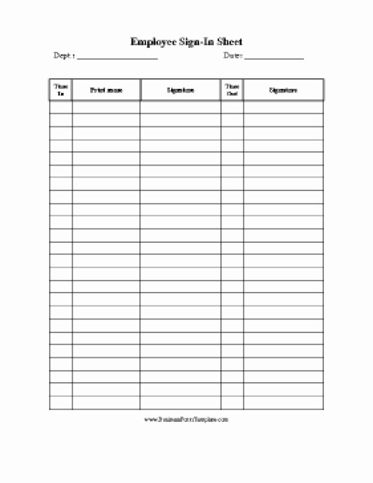 Employee Sign In Sheet Template Beautiful 4 Sign In Sheet Templates Excel Xlts