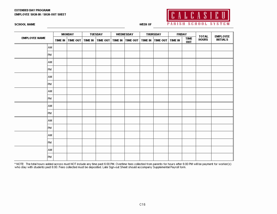 Employee Sign In Sheet Template Best Of Employee Sign In Sheet Excel