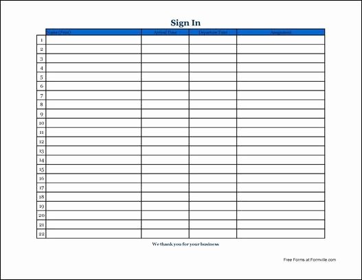 Employee Sign In Sheet Template Inspirational 21 Sign In Sheet Templates Free Download