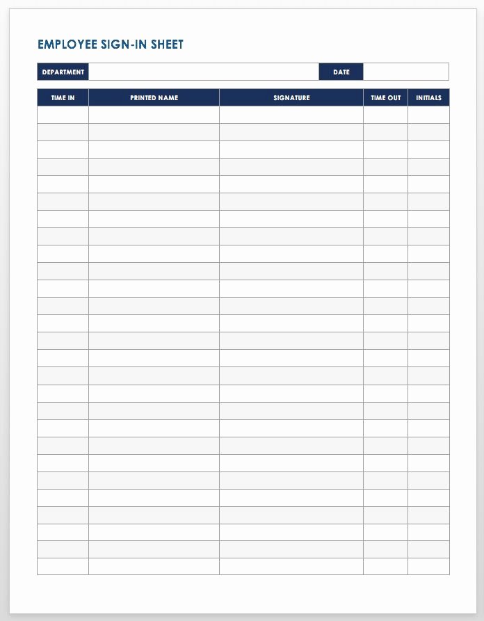 Employee Sign In Sheet Template Luxury 30 Sign In Sheet Template Download Open House Meeting