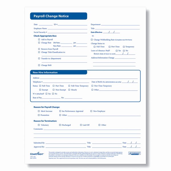 Employee Status Change form Template Luxury Hr &amp; Personnel forms