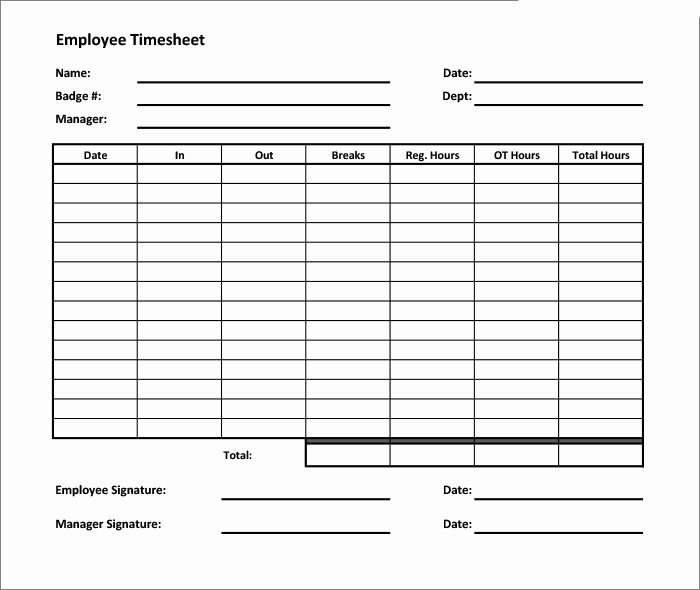 Employee Time Study Template Elegant 60 Sample Timesheet Templates Pdf Doc Excel