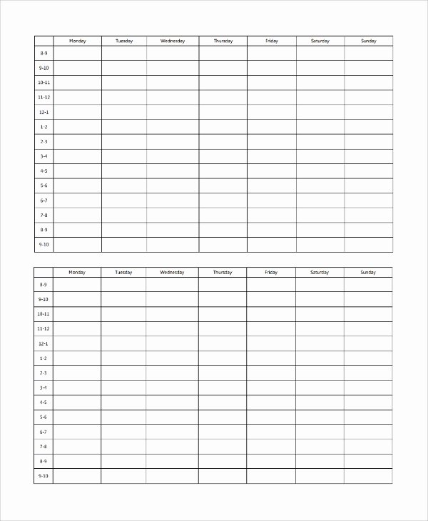 Employee Time Study Template Elegant Sample Monthly Timetable Template 9 Free Documents