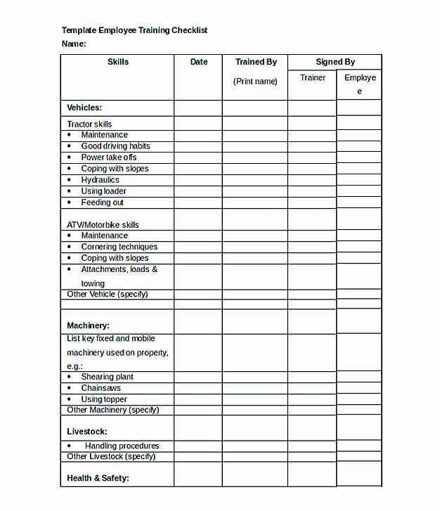 Employee Training Plan Template Word Elegant Checklist Template Easy and Helpful tools for You