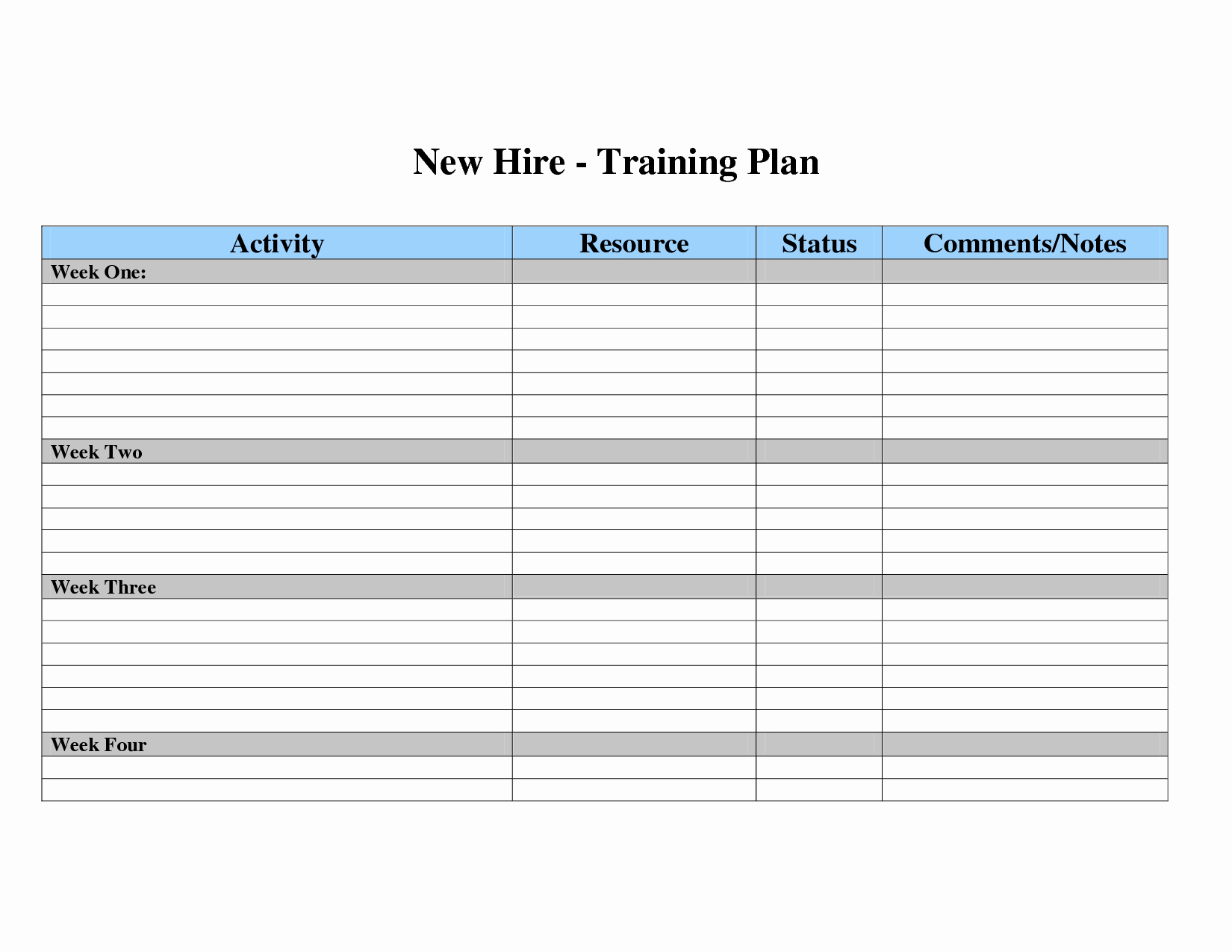 Employee Training Plan Template Word Fresh Training Plan Template