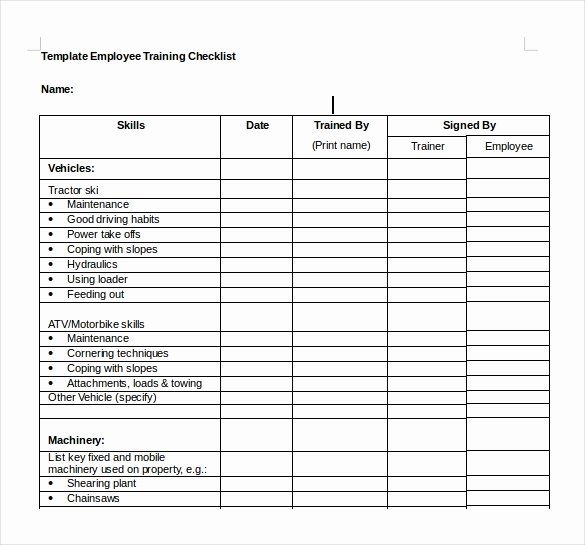 Employee Training Program Template Beautiful Training Checklist Template 21 Free Word Excel Pdf