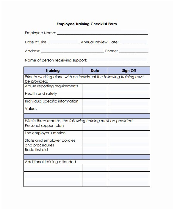 Employee Training Program Template Fresh Training Checklist Template 7 Download Documents In Pdf