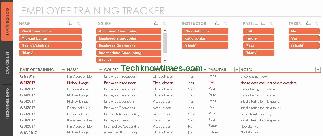 Employee Training Program Template Unique Employee Training Tracker Template Excel