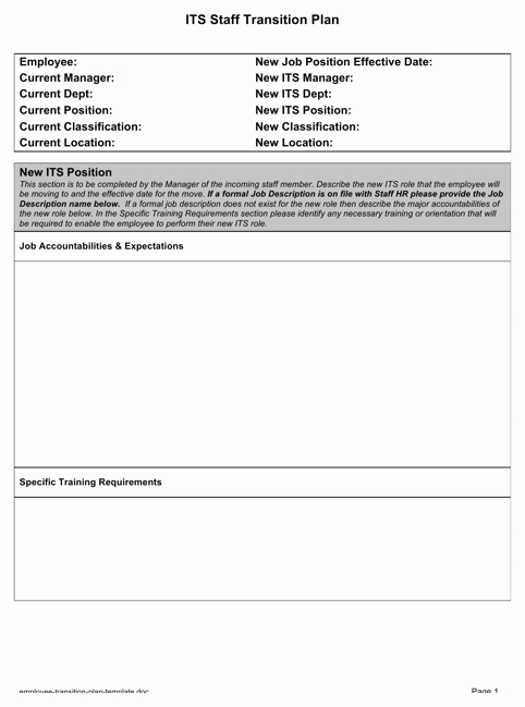 Employee Transition Plan Template Lovely Download Transition Plan Template for Free formtemplate