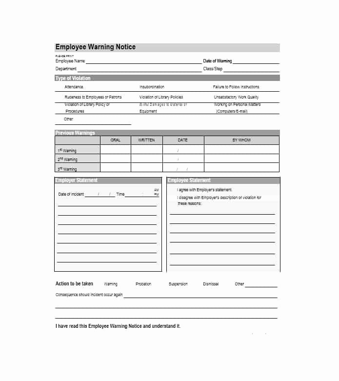 Employee Warning Notice Template Lovely Employee Warning Notice Download 56 Free Templates &amp; forms