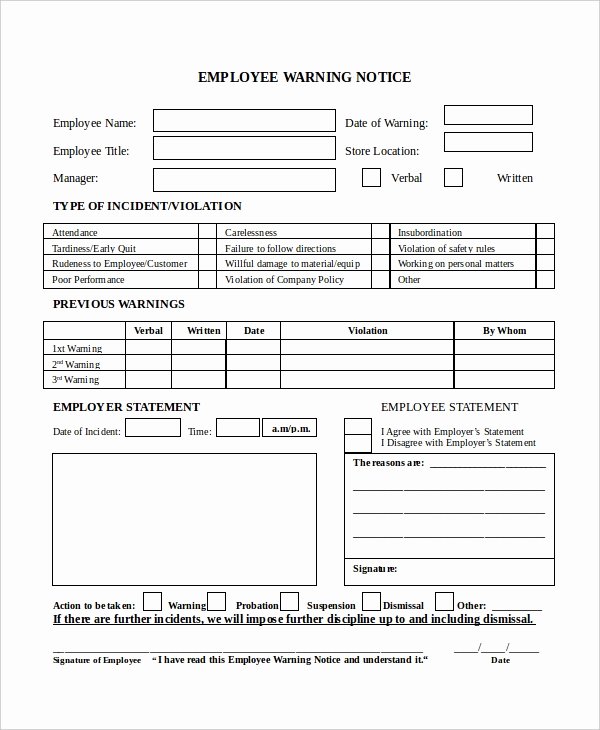 Employee Warning Notice Template New 10 Warning Notice Templates Google Docs Ms Word Apple
