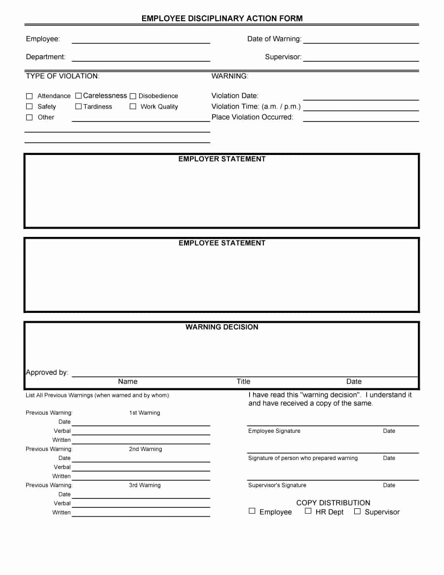 Employee Write Up Template Fresh 46 Effective Employee Write Up forms [ Disciplinary