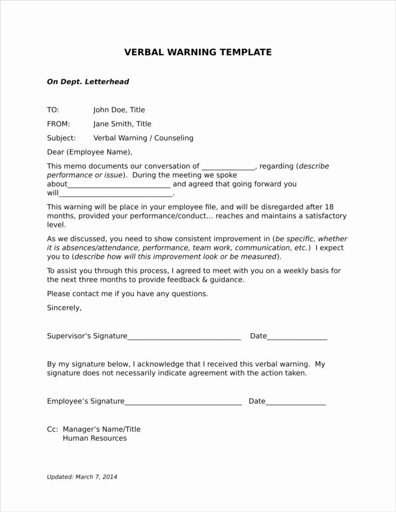 Employee Written Warning Template Awesome 9 Late Warning Letter Examples Free Word Pdf format