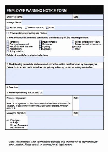 Employee Written Warning Template Free Elegant Download Employee Write Up forms