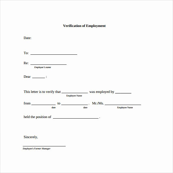 Employment Verification form Template Awesome Employment Verification Letter 14 Download Free