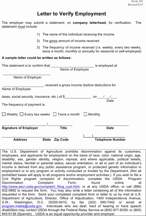 Employment Verification form Template Lovely Download Employment Verification form for Free formtemplate