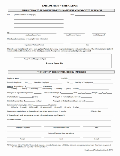 Employment Verification form Template New Employmetn Verification form Download Create Fill and