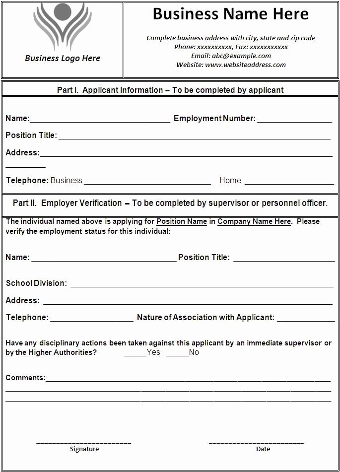 Employment Verification form Templates Awesome Free Printable Employment Verification Letter
